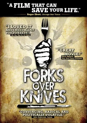 Forks Over Knives" documentary promotional poster.