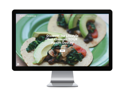 Computer screen displaying healthy food website.