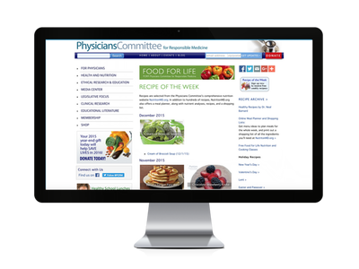 Website homepage on computer screen display.