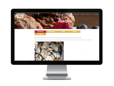 Website displaying food recipe on screen.