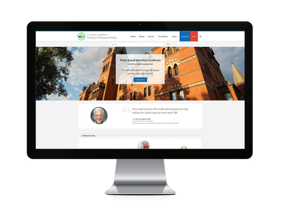 Computer screen displaying a website homepage.