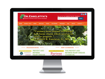 Dr. Esselstyn's heart disease prevention website homepage.