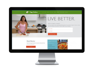 Website homepage on desktop screen display.